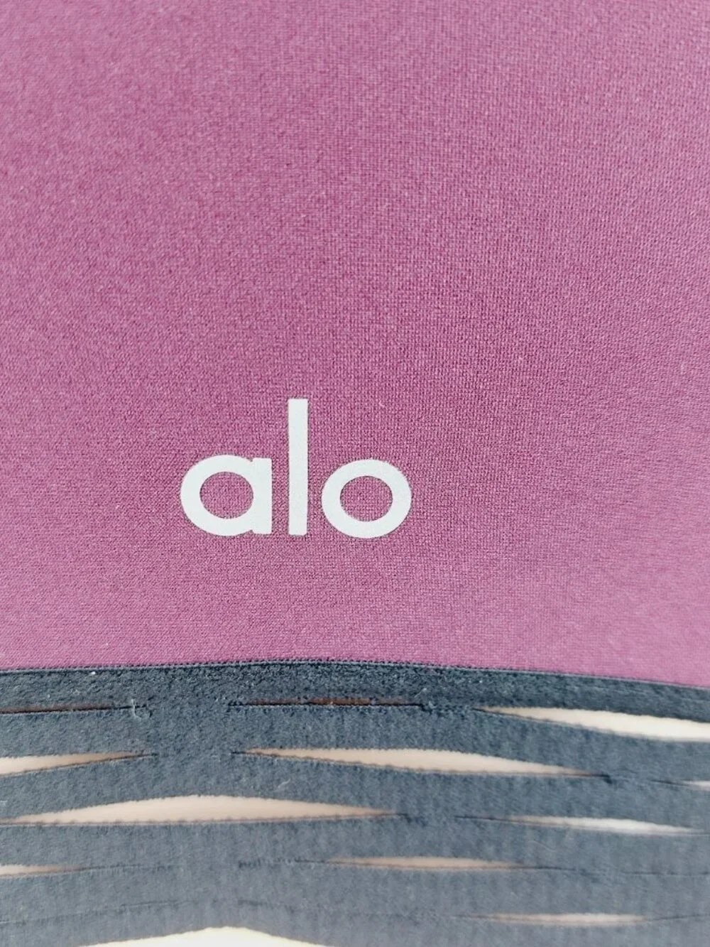 Alo Yoga Women's Purple Coral Colorblock Mesh Endear Workout Sports Bra Size S